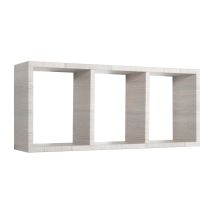 Mensola Cubo 3 Scomparti Scaffale Rovere Grigio Soggiorno Salotto Camera Moderno Tristano