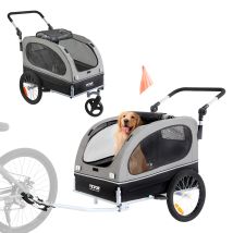 Vevor Remolque Plegable Para Bicicleta Para Perros Carga De 450kg Cochecito Para Mascotas 2 En 1, Marco Fácil De Plegar Con Ruedas De Liberación 