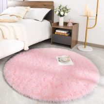 Alfombra Redonda Peluda Para Sala De Estar, Dormitorio, Mesita De Noche, Gran Tamaño, Suave, Estilo Moderno, Decorativa, Para Sala De Estar, 