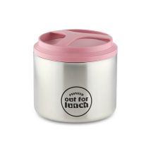 Pioneer – Vacuum Lunch Box with Pink Lid – Stainless Steel – Leak Proof – Keeps Food Hot for 4 Hours