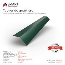 Bravo The Smart Solution - Tablier De Gouttière - Bac Acier - Tôle De Couverture - Toiture - H12 Vert Mousse Ral 6005 L=1m