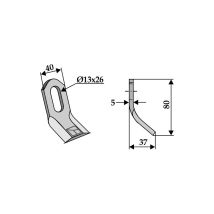 Lama A Y Spessore 5 Mm Per Trincia Erba Frontale Peruzzo Elk 05050130 Pz 1