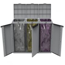 Papelera Resina 3 Puertas 102x39x89 – Resistente a golpes – Soporte para bolsa resellable – Apertura frontal