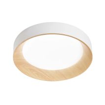 [gebraucht] B-ware Luce Ambiente Design Deckenleuchte Lampe Led Arka Weiß Holzoptik Eisen Cct 50 Cm