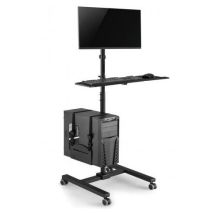 Maclean Mc-793 Support Mobile Noir Pour Moniteur Bureau