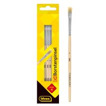 Idena 90094 - Pinceaux A Poils, Taille 4, Avec Manche En Bois Non Verni, Set De 12, Pinceaux A Peindre Pour Ecoliers Hobbykunstler