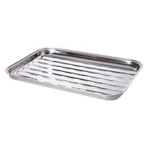 Allgrill Grillschale Aus Edelstahl 34 X 24 X 2,5 Cm Zur Vermeidung Von Fettbränden