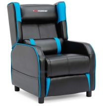 Gtforce Ranger X Faux Leather Gaming Seat Recliner Armchair Sofa Reclining Cinema Chair Blue