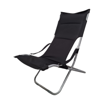 Garden Deluxe Collection - Sedia Canapone Pieghevole Imbottito Regolabile Da Giardino Balcone E Spiaggia Nido - Black