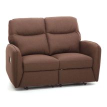 Divano Recliner 2 Posti Struttura In Legno Mod. Kube Colore Marrone 142x52xh100