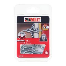 5 Tacos De Expansión Metálicos Molly Ø 4 X 33 Mm Con Tornillos M4 - M14104-xj