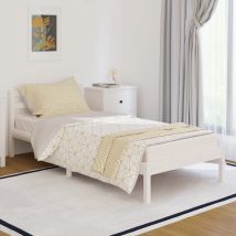 Ityhome - Bed Frame Without Mattress Solid Wood Pine 90x200cm White Vidaxl