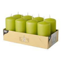 Papstar Lot De 8 Bougies Pilier Décoratives Kiwi 50 X 100 Mm
