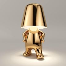 Zolginah Lámpara De Escritorio Led Portátil Con Carga Usb Inalámbrica Dorada Para Dormitorio Sala De Estar Oficina-mr Who