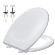 Abattant Wc, Siège De Toilette Avec Frein De Chute Et Charnière Réglable, Fermeture En Douceur, Démontage Rapide, Facile À Nettoyer, Polyéthylène, O 