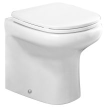 Rac Ceramiche – Vaso filo muro compatto in ceramica bianca con scarico universale – Altezza 40 cm, Larghezza 37 cm, Profondità 51 cm