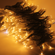 Stringa 10 Mt Serie Catena Di Luci Di Natale A Led Con 120 Maxiled Bianco Caldo E Flash Bianco Ghiaccio Ad Intermittenza Ip65 Professionale Per Uso 