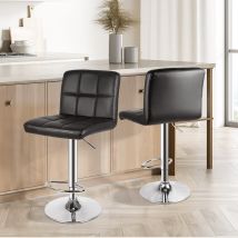 Rattantree - Lot De 2 Tabourets De Bar Réglables En Hauteur - Chaises De Bar - Hauteur Réglable 85-115 Cm - Assise Pivotante 360° - Revêtement En Pu -