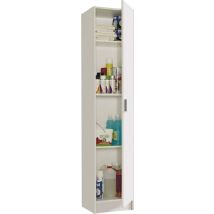 Armadio multiuso 37x37x180 cm – Bianco effetto opaco – 3 ripiani – CAP-94623