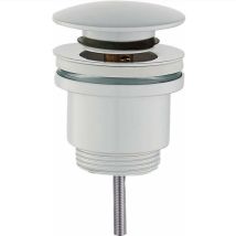 Round Click-clack Drain, Standard Model, Matt White Color Damask 18217 Matt White