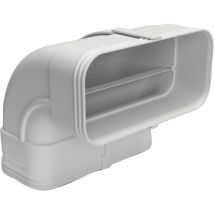 Optimairo N14060 Flachkanalbogen 90 Grad, Lüftungssystem, Luftführung, Abfuhrkanal, Zufuhrkanal, Geräuscharm, Kunststoff, Weiß, 175 X 80