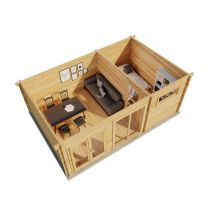 Alpholz Gartenhaus Atrium-e Gartenhaus Aus Holz, Holzhaus Mit 70 Mm Wandstärke, Blockbohlenhaus Mit Montagematerial