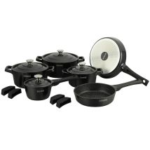 Topfset Marmor - 14 Teile - Schwarz