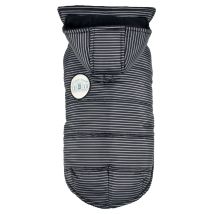 Manteau imperméable pour chien – Doudoune rayée noire – 100% Polyester – Taille : 30S