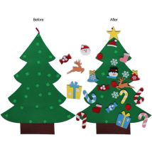 Yoyo - Diy Felt Christmas Tree Set With Ornaments For Kids, Xmas Gifts, New Year Door Wall Hanging Decorations