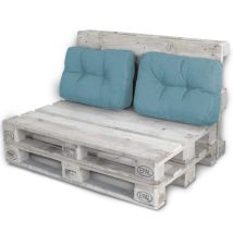 Palettenkissen Palettenauflagen Sitzkissen Rückenlehne Kissen Palette Polster Sofa Couch Set Jeansblau - 2x Seitenkissen