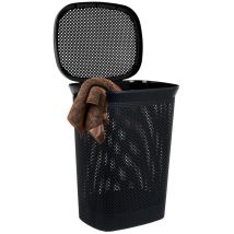 Cesto De Ropa De Plástico, Negro, 60 L
