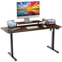 Höhenverstellbarer Schreibtisch 140 X 60 Cm, Elektrischer Schreibtische Höhenverstellbar, Gaming Tisch Mit Monitorständer, Stehpult Verstellbarer 