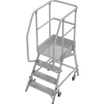 Krause – Plate-forme mobile aluminium 600x700 mm – 4 marches – Charge max 150 kg – Hauteur de travail 3000 mm
