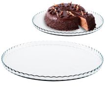 Large Glass Plate With Decorated Edges For Serving 53287