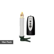 Best Season - Bougies Led Sans Fil Star Trading « John » Avec Télécommande, 10 Pièces, À Piles, Minuterie, Blanc, H 13 Cm