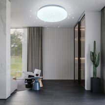 Led Deckenlampe Dimmbar 28cm, Led Deckenleuchte Mit Fernbedienung 24w 2400lm Sternenhimmel Rund Lampe Für Schlafzimmer 3000k-6500k
