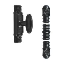 Funktionelle Rustikale Treibriegelstange Rollinger + Zubehörbeutel Für Vorhangstange 16x8 - Schwarz - Crf168bt6en