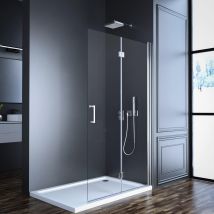 Walk-in Glas Duschwand 80x195cm Walk In Faltbar Duschabtrennung, Dusche Glas Duschtrennwand Duschabtrennung Aus 5mm Esg Nano Easy-clean 