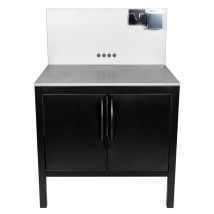 Cocina exterior de 3 módulos – Acero lacado – Dimensiones: 234,5 cm x 58,5 cm x 110,5 cm – Ideal para terraza
