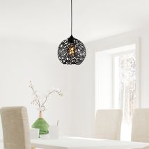 Lámpara De Araña Moderna Negra, Diámetro 25 Cm, Altura 119 Cm Altura Regulable, Cuerpo De Hierro, Casquillo E27, Diseño Elegante Para Decoración De 