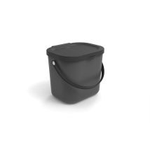 Qfplus - Rotho Albula Bio-basura 6l Con Tapa Para La Cocina., Plástico (pp) Sin Bpa, Antracita, 6l (23.5 X 20.0 X 20.8 Cm)