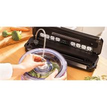 Envasadora al vacío compacta 110W – 30 cm barra de sellado – 9 litros por minuto – 5 bolsas precortadas – MAGIC VAC