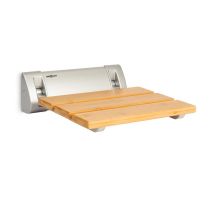 Oneconcept - Arielle Duschsitz Bambus Aluminium Klappbar 160 Kg Max. Holz