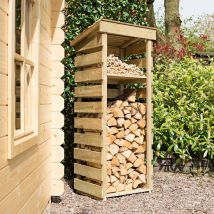 Rowlinson – Narrow Log Store – Pressure Treated Timber – Easy Assembly – Natural Finish