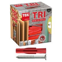 Taco universal Tri 10x61 mm – 20 unidades – PE – Anclaje para soportes macizos