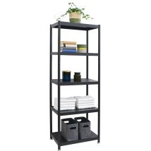 Industrial Design Metallregal 61x41x170 Standregal 5 Ebenen Metall Regal Schwarz