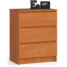 Cómoda Akord K60 Aliso 60 Cm 3 Cajones Frente En Color Aliso 60x40x77 Cm