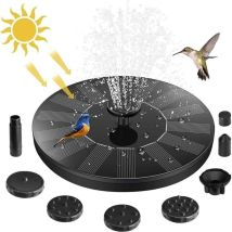 Fontana Solare Da Giardino Per Esterni – Pompa Da 1,5 W – 7 Ugelli Per Abbeveratoi Per Uccelli – Altezza Dell'acqua 30-50 Cm – Decorazione Per 