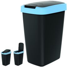 Pattumiera Compacta Q Azzurro Chiaro Da 12 Litri Nero