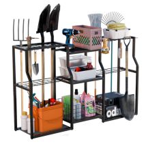 Unho – Organizador Para Herramientas De Garaje - Ranuras Con Ganchos – Dimensiones 123x29x78cm – Estante De Almacenamiento Abierto Para Herramientas, 